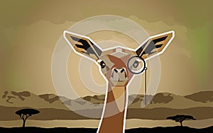 Funny African animal Antelope Gazelle in a cartoon style.