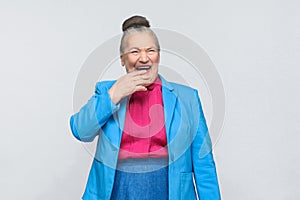 Funny aged woman laugh