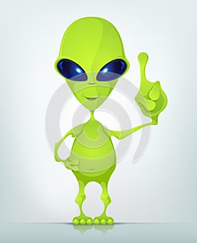 Funny Alien Cartoon Illustration