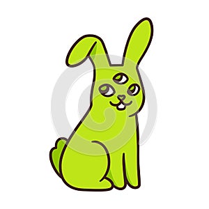 Funny alien mutant rabbit photo