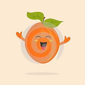 Funny alycha, cherry plum character design Vector illustration