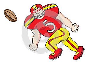 Funny american football sport character