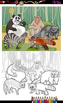 Funny animals cartoon coloring book
