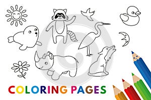 Funny Animals Coloring Book