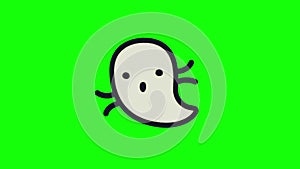 Funny animation gif character on isolated background.  Ð¡ute little ghost