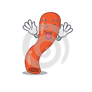 Funny appendix cartoon design with tongue out face