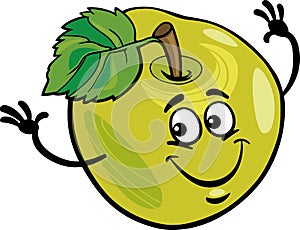 Funny apple fruit cartoon illustration