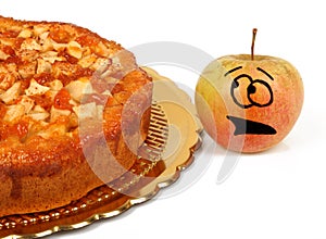 Funny apples with apple pie