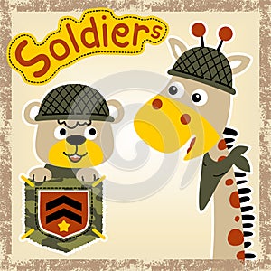 Funny army cartoon vector