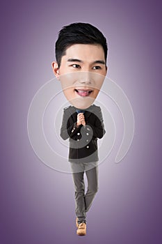 Funny Asian big head man