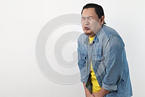 Funny Asian Man Crying When Peeing