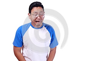 Funny Asian Man Crying