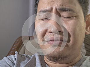 Funny Asian Man Crying