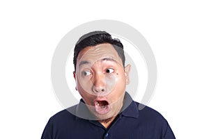 Asian Man Shocked with Mouth Open