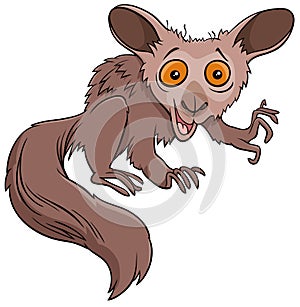 Funny aye-aye cartoon wild animal character