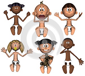 Funny Baby Cartoon, Babies Illustration