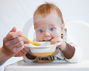Funny baby dinner