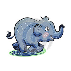 Funny baby elephant cartoon
