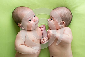 Funny baby infant boys twin brothers