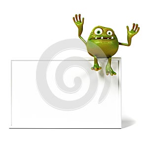 Funny bacteria toon character photo