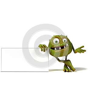 Funny bacteria toon character