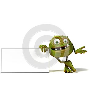 Funny bacteria toon character photo