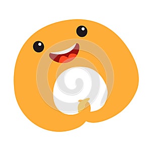 Funny bagel vector illustration. Happy bagel