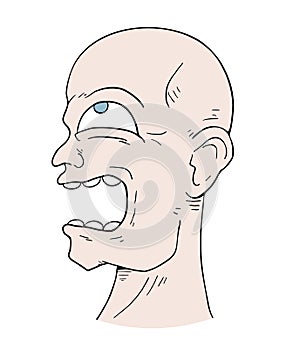 Funny bald man draw