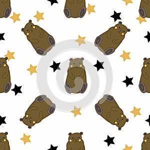 Funny Bears with yellow and black stars