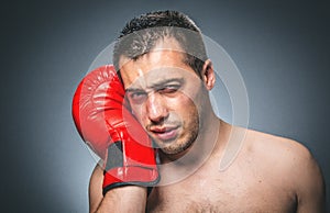 Funny beaten boxer