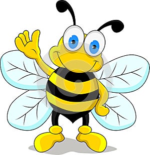 Funny bee cartoon character