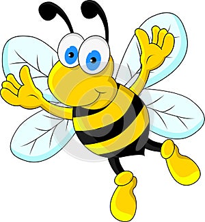 Funny bee cartoon character