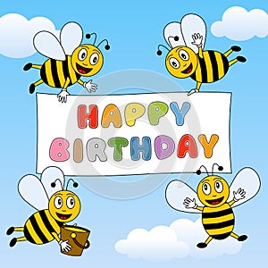 Funny Bees Happy Birthday