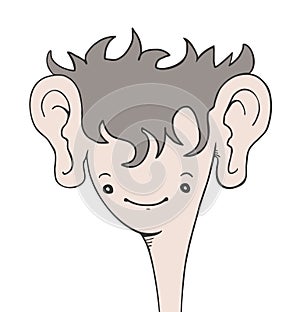 Funny big ears boy draw