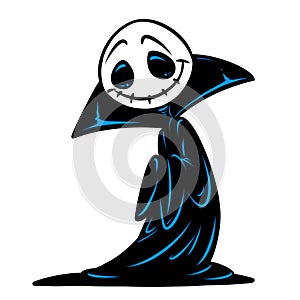 Funny black cloak ghost nightmare character cartoon