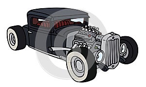 The funny black hotrod