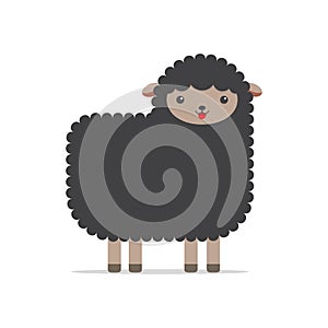 Funny black sheep cartoon