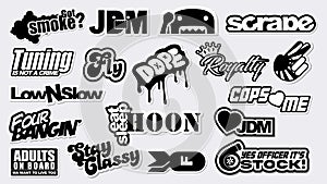 Funny Black And White Car Decals photo