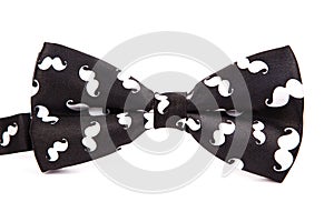 Funny bow tie black with white mustache