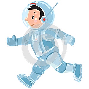 Funny boy cosmonaut or astronaut