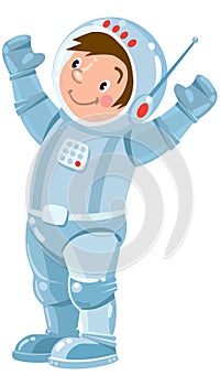 Funny boy cosmonaut or astronaut photo