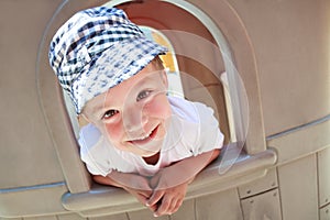 Funny boy on playground