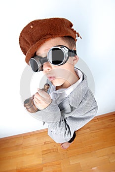 Funny Boy with vintage hat