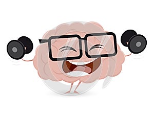 Funny brain training with dumbbells