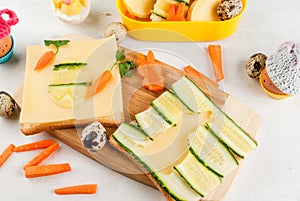 Funny breakfast or dinner for a child at Easter