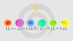 Funny bright birds