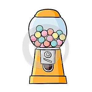 Funny bubble gum machine - vector.