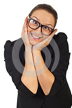 Funny business woman with eyeglasses