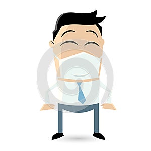 Funny businessman with mouthpiece photo