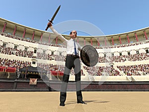 Funny Businessman, Roman Colosseum, Competition